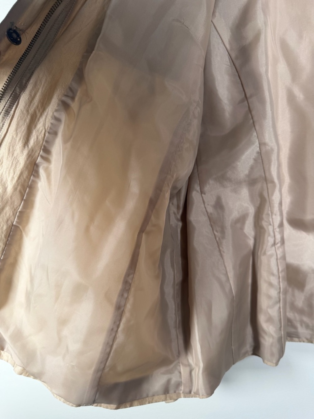 Chico's Lightweight Gold Taupe Utility Bomber Jacket Size 3 - Picture 8 of 9